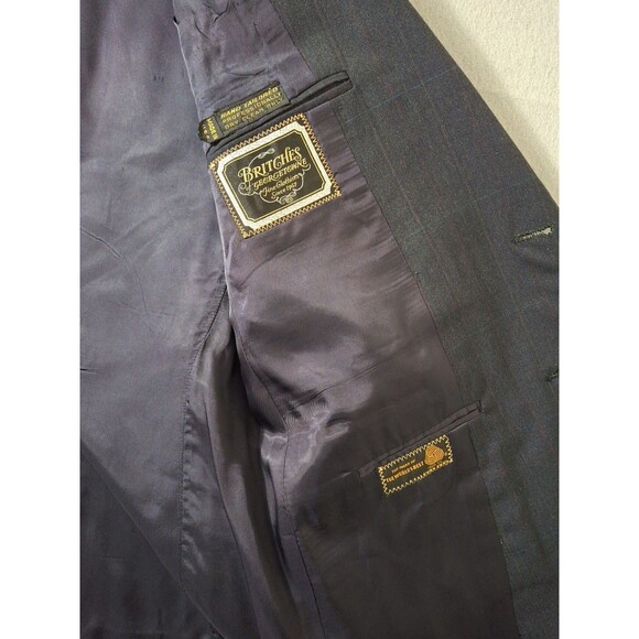 Britches of Georgetowne Blazer Jacket 40R Wool Charcoal Pinstripe Coat - Picture 9 of 13